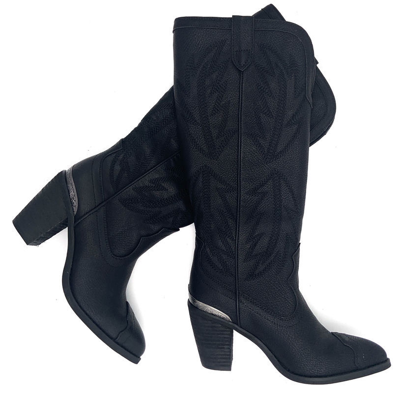 Sapatos de salto alto, botas de inverno, botas femininas com fecho.