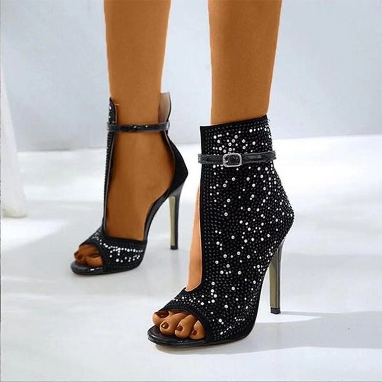 Sapatos de salto alto de Stiletto com cor castanha-branca e preta