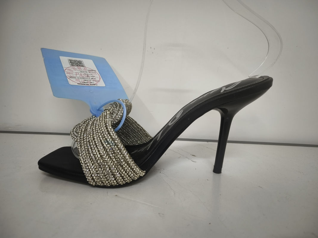 4.5Sapatos de corte de salto alto para senhoras com material superior de couro de tipo de deslizamento