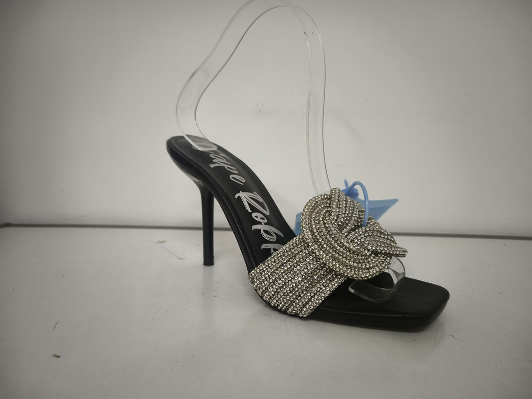 4.5Sapatos de corte de salto alto para senhoras com material superior de couro de tipo de deslizamento