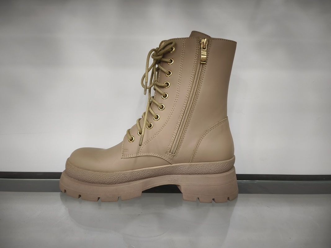 Botas sintéticas de sola de borracha para mulheres sofisticadas e elegantes